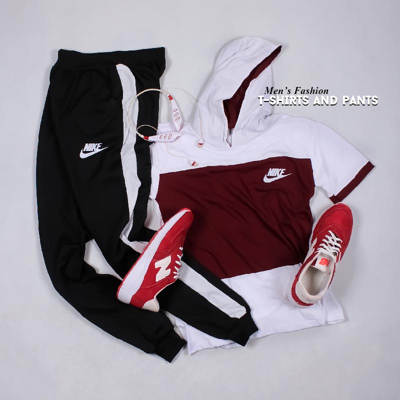 ست تیشرت کلاه دار و شلوار Nike مدل  Janson